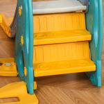 Escorega Infantil com Baloiço e Cesta de Basquetebol 3 em 1 para 18 - 36 Meses com Assento Ajustável Parque Infantil para Interior e Exterior 152x149x107cm Multicor
