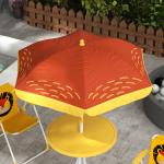Conjunto Infantil de Mesa e Cadeiras de Exterior Conjunto de 2 Cadeiras Dobráveis e Mesa para Crianças Amarelo e Castanho