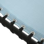 Espreguiçadeira Dobrável com Apoio de Cabeça Reclinável 4 Posições e Estrutura em Aço 189x58x30 cm Azul Claro