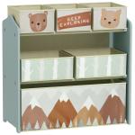 Estante para Brinquedos com 6 Caixas de Tecido não Tecido Amovíveis Organizador de Brinquedos 63x30x66 cm Verde