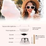 Máquina de Algodão Doce Potência 450W - 550W Doce com Colher Medidora e 10 Palitos de Bambu 27x26x18cm Branco