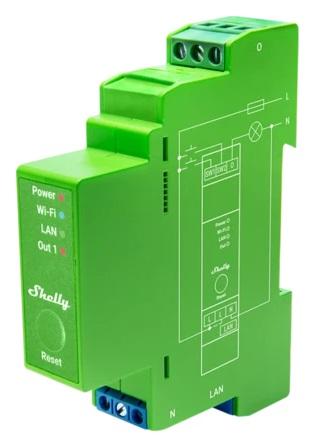 Módulo Controlador Dimmer Inteligente p/ Calha DIN 1 Canal 200W - Shelly Pro Dimmer 1PM