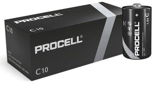 Emb. 10x Pilhas Industriais Alcalinas 1,5V C / LR14 - PROCELL by DURACELL PC1400