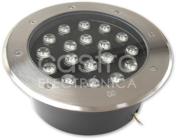 Projector LED p/ Encastrar IP65 220V AC 18W Branco F. 6000K 1800Lm