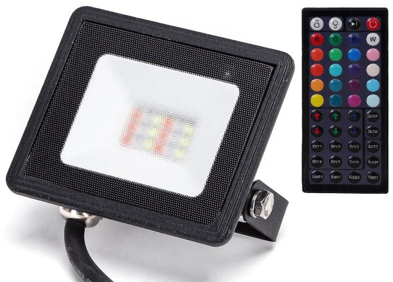 Projector LED RGB IP65 220VAC 10W c/ Comando