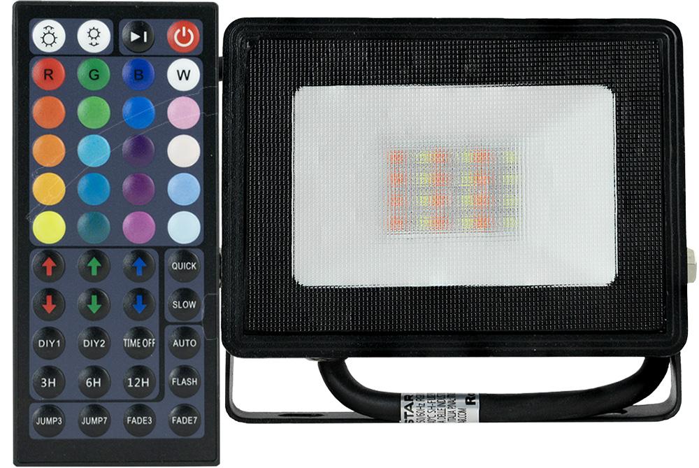 Projector LED RGB IP65 220VAC 20W com Comando