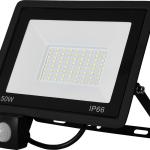 Projector LED IP66 220V Branco F. 6000K 50W 4000Lm c/ Sensor