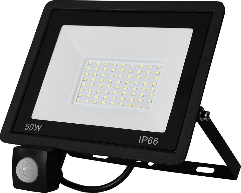 Projector LED IP66 220V Branco F. 6000K 50W 4000Lm c/ Sensor