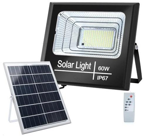 Kit Projector LED 60W Branco F. 6000K c/ Painel Solar (IP67)