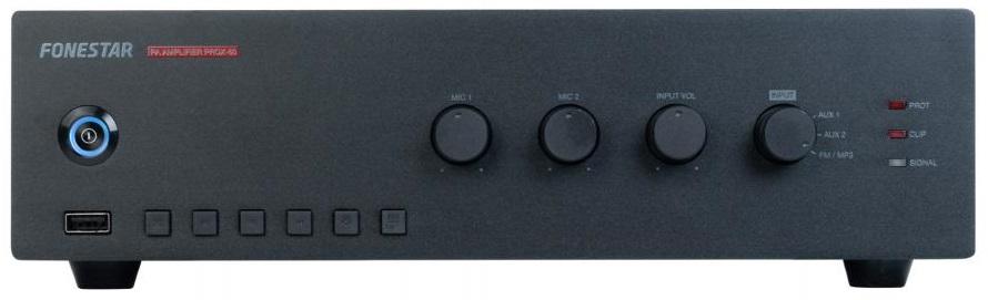 Amplificador PA Linha 100V / 4ohm 60W RMS USB/MP3/FM - FONESTAR