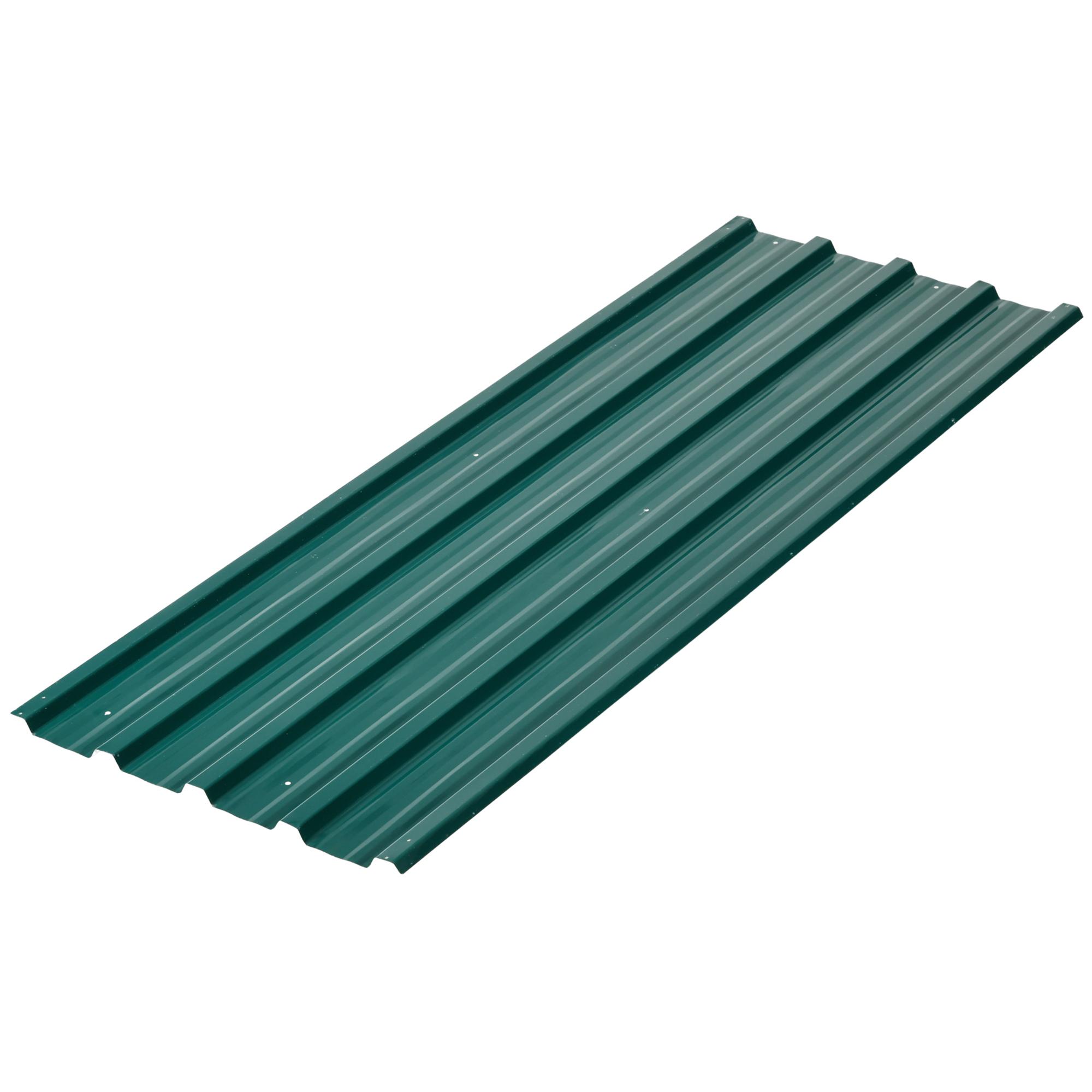 Conjunto de 12 Painéis para Teto de Aço Galvanizado Chapas Perfiladas de Teto 7m² para Abrigo de Ferramentas 129x45cm Verde