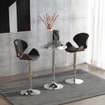 Mesa de bar ajustável em altura com base redonda e antideslizante para cozinha sala de jantar Ø60x69 - 93 cm Branco