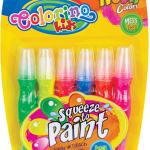 Set Tubo Tinta Pincel 6 Cores Neon - COLORINO