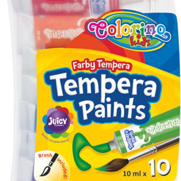 Tubo Tinta Tempera 10 ml com Pincel 10 Cores - COLORINO