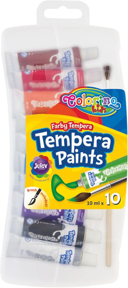 Tubo Tinta Tempera 10 ml com Pincel 10 Cores - COLORINO