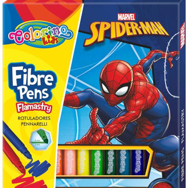 Caixa 12 Marcadores Cónicos Colorino Disney Spiderman - COLORINO