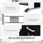 Mesa para Computador com Gaveta Armário e Suporte para CPU Secretária para Escritório 100x52x75cm Preto e Branco