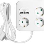 Extensão Tripla + 2x USB (1,4 mts) - VIRONE