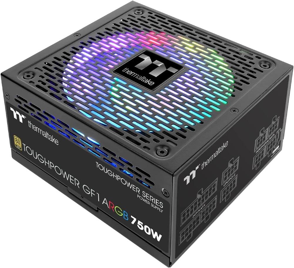 Fonte de Alimentação Toughpower GF1 ARGB 750W 24 - pin ATX (Preto) - THERMALTAKE