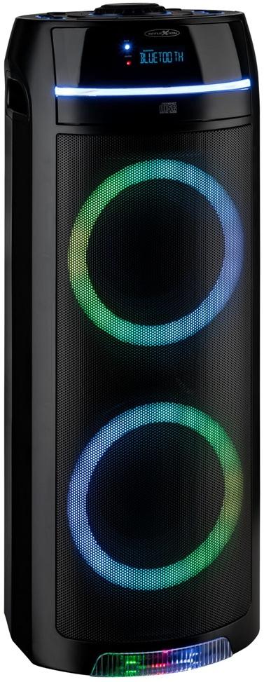 Coluna Portátil Bluetooth 480W c/ Leitor CD e USB (Preto) - REFLEXION