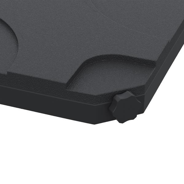 Base para Chapéu de Sol de 4 Peças Suporte para Chapéu de Sol para Jardim Pátio Exterior 50x50x7,5cm Preto