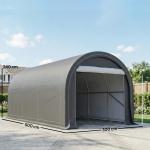Garagem Exterior para Carro 3x5 m Impermeável com Tecido PE Resistente Estrutura de Aço Galvanizado UPF30+ Cinzento