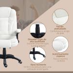 Cadeira de Massagem com 6 Pontos Reclinável até 130° com Função de Aquecimento Tecido em Borrego 67x74x107 - 116 cm Branco