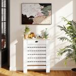 Cobertura para Radiador com Gaveta Cobertura para Radiador de MDF para Sala de Estar Dormitório Corredor 78x19x95,5 cm Branco