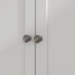 Armário de Cozinha com 3 Portas de Vidro Compartimento Aberto 2 Gavetas e Prateleiras Ajustáveis 100x40x180 cm Branco