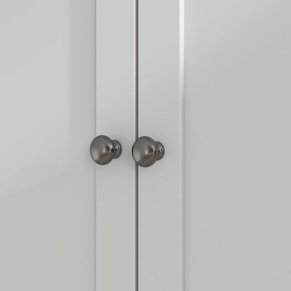 Armário de Cozinha com 3 Portas de Vidro Compartimento Aberto 2 Gavetas e Prateleiras Ajustáveis 100x40x180 cm Branco