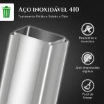 Caixote do Lixo de Cozinha 20 L em Aço Inoxidável com Tampa de Fecho Suave, Pedal e Balde Amovível, Prateado