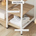 Estante Multiuso com 7 Prateleiras de Armazenamento para Utensílios Livros Plantas 90x40x95cm Madeira Natural