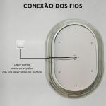 Espelho Casa de Banho com Iluminação 70x50 cm Espelho de Parede com 3 Cores de Luz Brilho Ajustável Função Anti - Embaciamento Função Memória