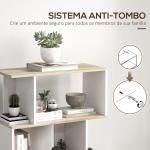 Estante para Livros Estilo Nórdico Estante com 5 Prateleiras Anti - Tombo Carga 25 kg 70x29,5x163 cm Branco e Madeira