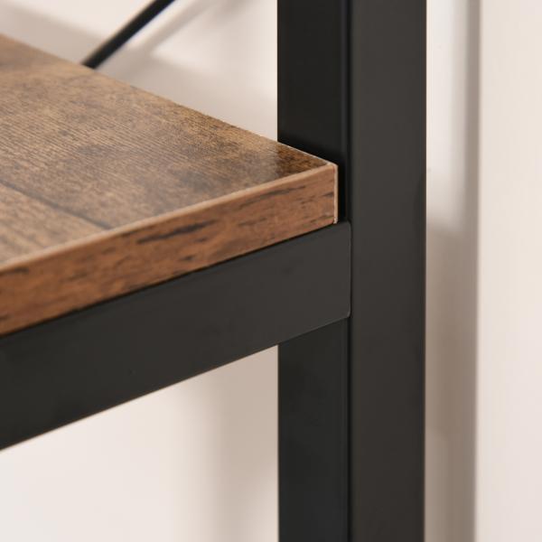 Estante estilo industrial com 6 prateleiras abertas para sala de estar Escritório 80x30x180 cm Castanho Rústico