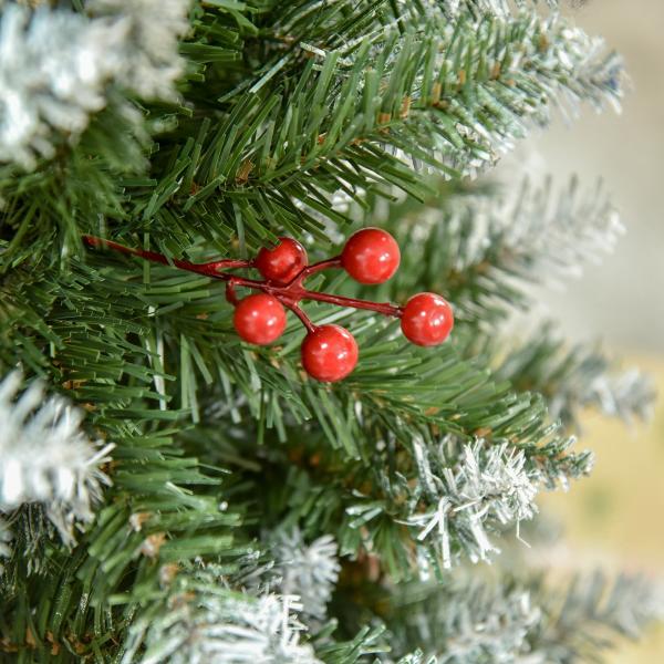 Árvore de Natal Artificial 150cm com 408 Ramos 28 Bagas 24 Pinhas Folhas de PVC e Suporte Metálico para Interiores Verde