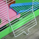 Gaiola para Hamster com 5 Plantas Escada Alimentador Bebedor Roda e Túnel 46x30x58cm Verde e Branco