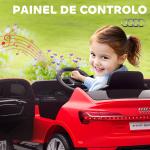 Carro Elétrico Audi E - Tron 12V para Crianças acima de 3 Anos com Controle Remoto Faróis Buzina Música MP3 TF USB e Abertura da Porta 3 - 8km/h 108x60x47cm Vermelho