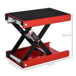 Plataforma de Elevação Tipo Tesoura com Altura Ajustável Carga 500kg 41,5x23,5x10 - 37cm Preto e Vermelho