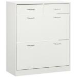 Sapateira Estreito com 2 Compartimentos e 2 Gavetas para 12 Pares de Sapatos 80x30x91,5 cm Branco