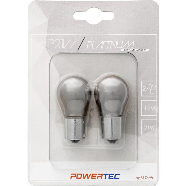 Blister 2x Lampadas Halogéneo P21W 12V BA15s (Chrome)