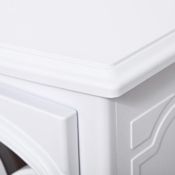 Lareira Elétrica Portátil 1000/2000W com Simulação de Chama Termostato Ajustável e Proteção de Superaquecimento para Salas de até 25m² 36,5x24x41,5cm Branco