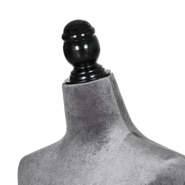 Manequim de Costura Feminino Manequim de Costura Ajustável a 130 - 168 cm com Tripé de Madeira Cinza