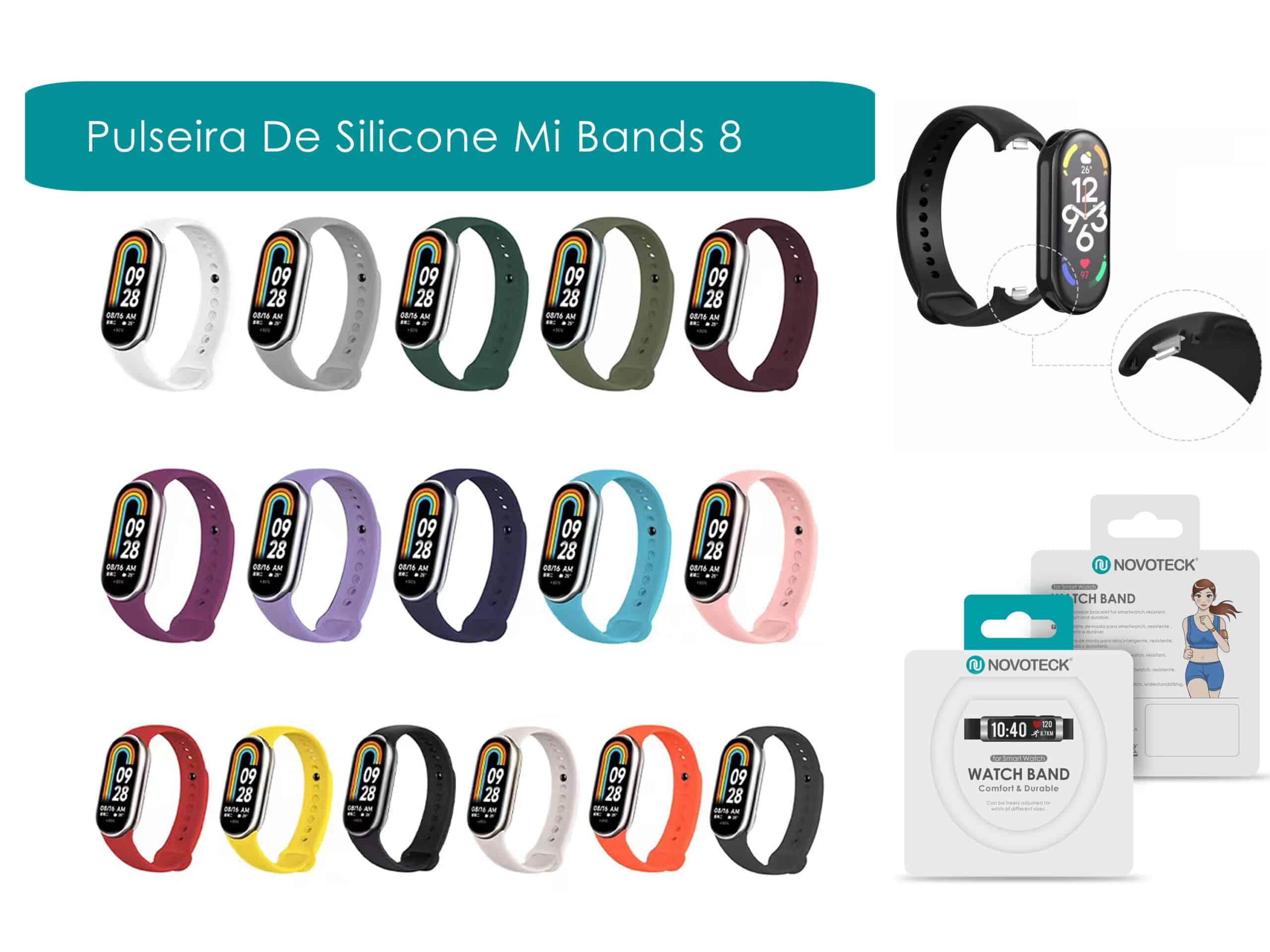 Bracelete Silicone Para Mi Bands 8 - Vermelho