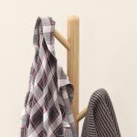 Cabide de Pé de Madeira com 8 Ganchos para Pendurar Roupa e Bolsas Forma de Árvore para Corredor Entrada 40x40x165 cm Natural