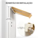 Toldo Manual Retrátil 350x250 cm Toldo Exterior para Terraço com Ângulo Ajustável Braço Articulado Montagem à Parede Estrutura de Alumínio Anti - UV e Impermeável para Jardim Laranja