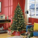 Árvore de Natal Artificial 180 cm com 310 Luzes LED 872 Ramos e Suporte de Metal Árvore Natalina para Interior Verde