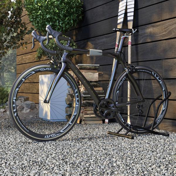 Estacionamento para Bicicletas Suporte para Bicicletas de Aço para Interior e Exterior 59x41x38 cm Preto