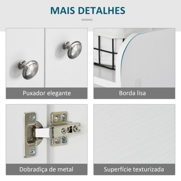 Sapateira Armário Multiuso com 2 Portas Prateleiras Interiores e 4 Prateleiras Exteriores com Altura Ajustável 83x30x90 cm Branco