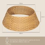 Saia para Árvore de Natal Rústica com Design Entrançado e Cobre - pé Ø68x22 cm Natural